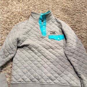 Gray and Blue men’s Quilted Pullover
